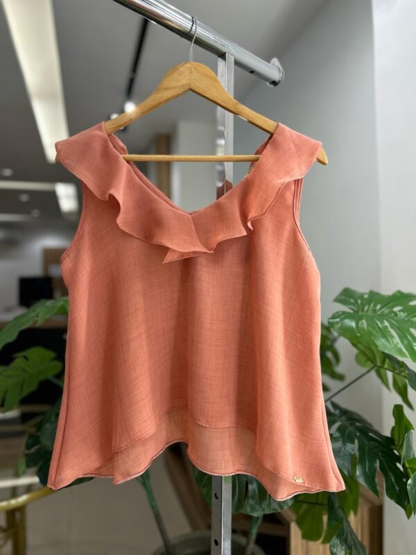 Blusa Pescoço V com Jabô. - Imagem 4