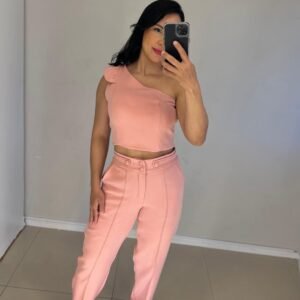 blusa Cropped de um ombro só tecido